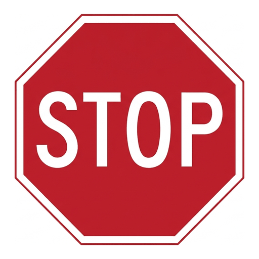 Stop road sign (MUTCD-R1-1)