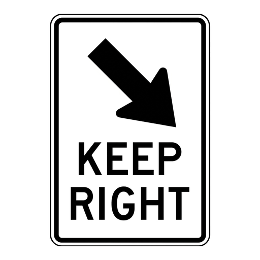 Keep Right road sign (MUTCD-R4-7)
