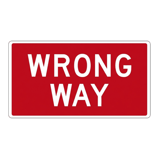 Wrong Way road sign (MUTCD-R5-1a)