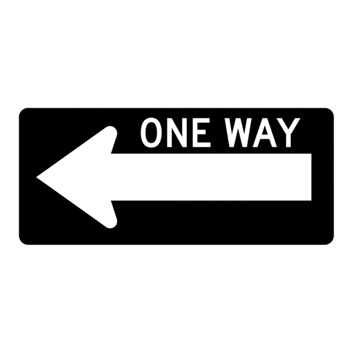One Way road sign (MUTCD-R6-1)