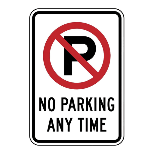 No Parking Any Time road sign (MUTCD-R8-3)