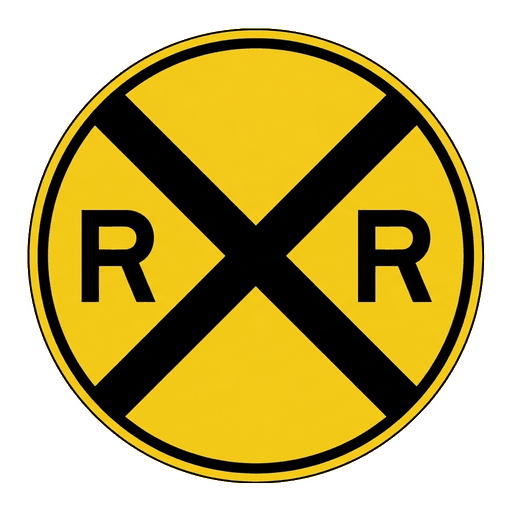 Railroad Advance Warning road sign (MUTCD-W10-1)