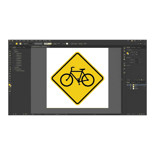 Bicycle Crossing road sign (MUTCD-W11-1)