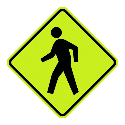 Pedestrian Crossing road sign (MUTCD-W11-2)