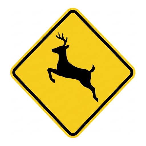 Deer Crossing road sign (MUTCD-W11-3)