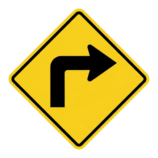 Turn road sign (MUTCD-W1-1)