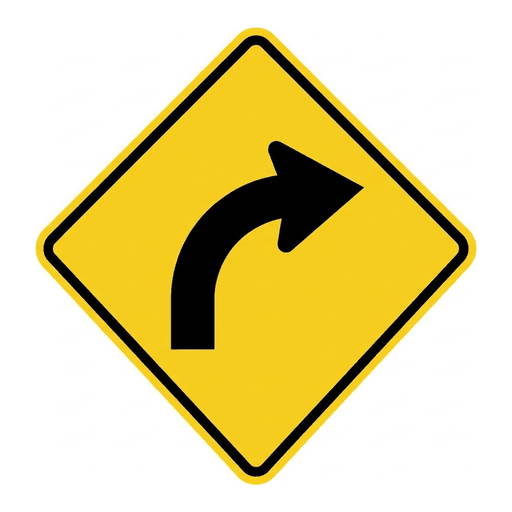 Curve road sign (MUTCD-W1-2)