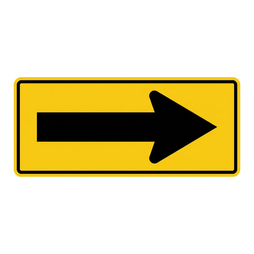 Large Arrow road sign (MUTCD-W1-6)