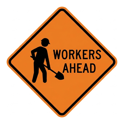 Workers Ahead road sign (MUTCD-W21-1)