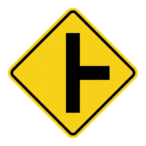 Side Road road sign (MUTCD-W2-2)
