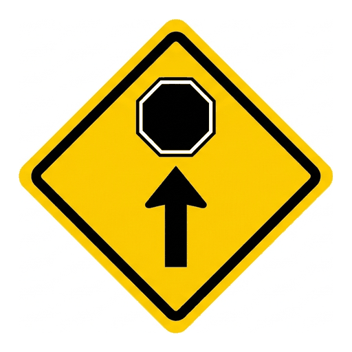 Stop Ahead road sign (MUTCD-W3-1)