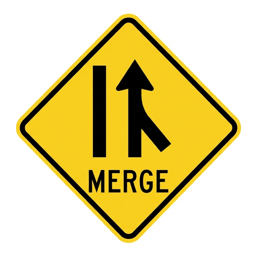 Merge road sign (MUTCD-W4-1)
